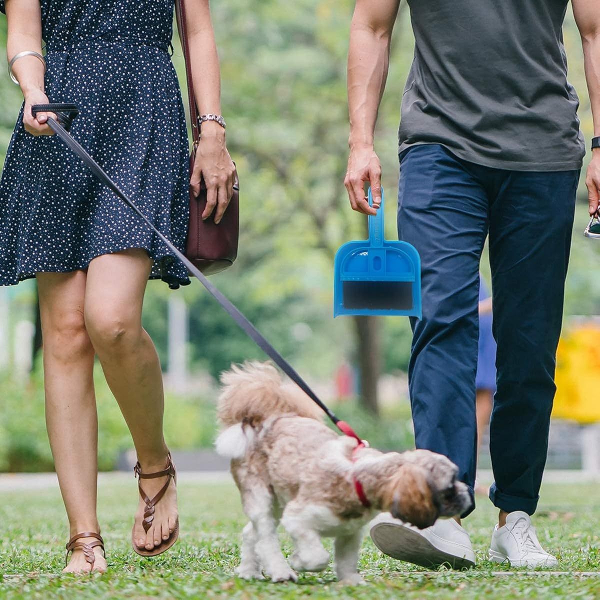 Mini Dustpan and Broom Set - Portable Plastic Brush with Stainless Steel Bristles, Ideal for Desk, Home, Kitchen, Cage Cleaning of Small Animals like Guinea Pigs, Rabbits, Hamsters - Blue, Pet Grooming Essentials|Compact Design|Durable Plastic, Pet