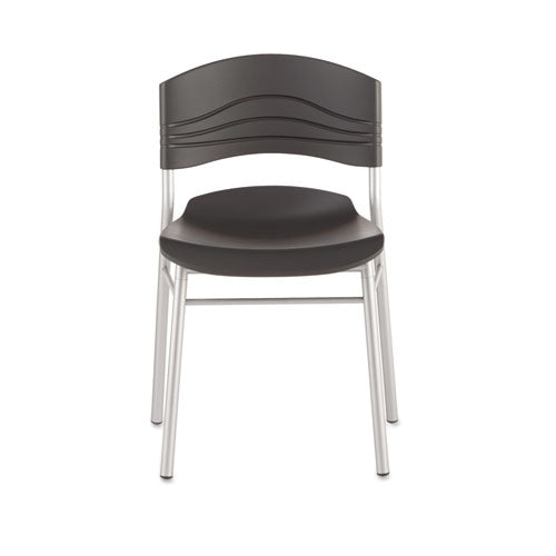 Cafworks Cafe Chair, Graphite Seat-graphite Back, Silver Base, 2-carton