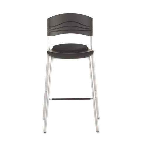 Cafworks Bistro Stool, Graphite Seat-graphite Back, Silver Base