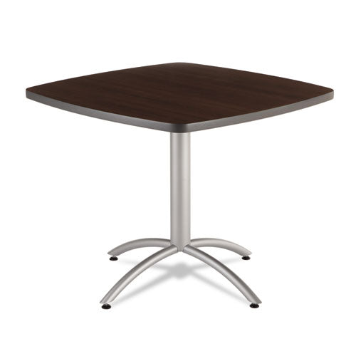 Cafworks Table, 36w X 36d X 30h, Walnut-silver