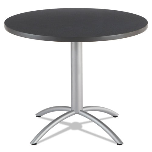 Cafworks Table, 36 Dia X 30h, Graphite Granite-silver