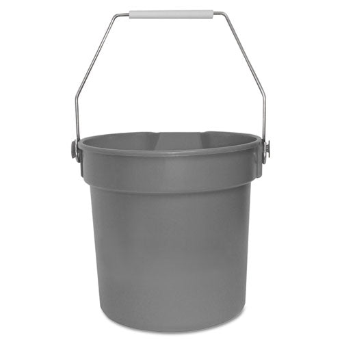 Impact Deluxe Heavy-duty Bucket, Gray, Polypropylene, 10qt, 10 5-8dia X 10 1-4h