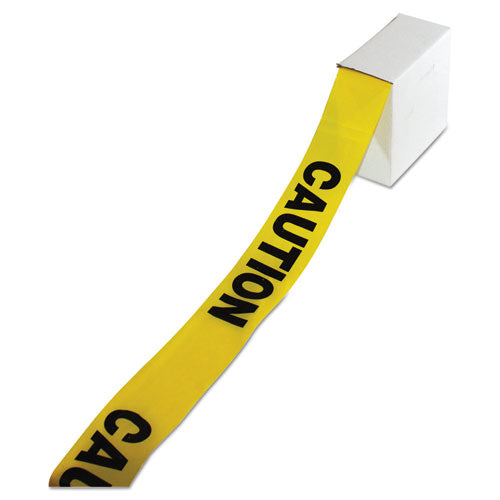 Impact Site Safety Barrier Tape, "caution" Text, 3" X 1000ft, Yellow-black