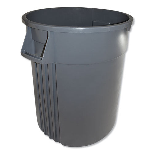 Impact Advanced Gator Waste Container, Round, Plastic, 44 Gal, Gray