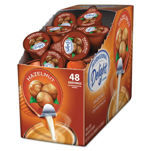 Flavored Liquid Non-dairy Coffee Creamer, Hazelnut, 0.4375 Oz Cup, 48-box