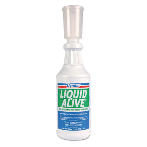 DYMON Liquid Alive Enzyme Producing Bacteria, 32 Oz. Bottle, 12-carton