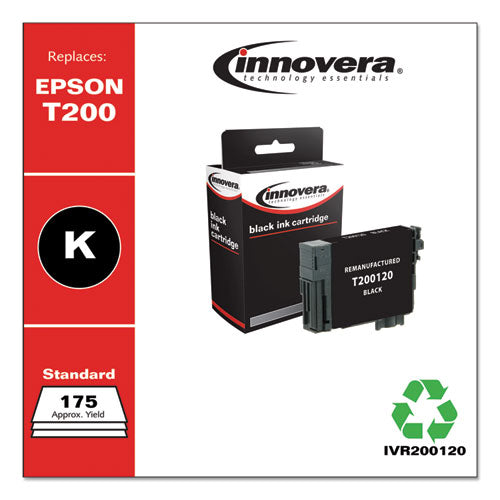 Remanufactured Black Ink, Replacement For Epson T200 (t200120), 175 Page-yield