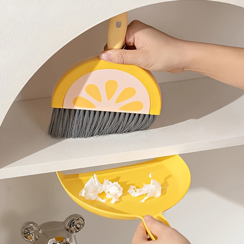 1set Small dustpan and broom combination - suitable for cleaning sofas, tables, and small spaces