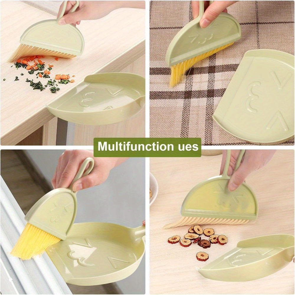 3-Pack Mini Handheld Broom and Dustpan Set with Brush - Durable Plastic Bristles, Hangable Design for Home, Car, Kitchen, Table, Sofa, Keyboard - Multi-Scene Cleaning Tools
