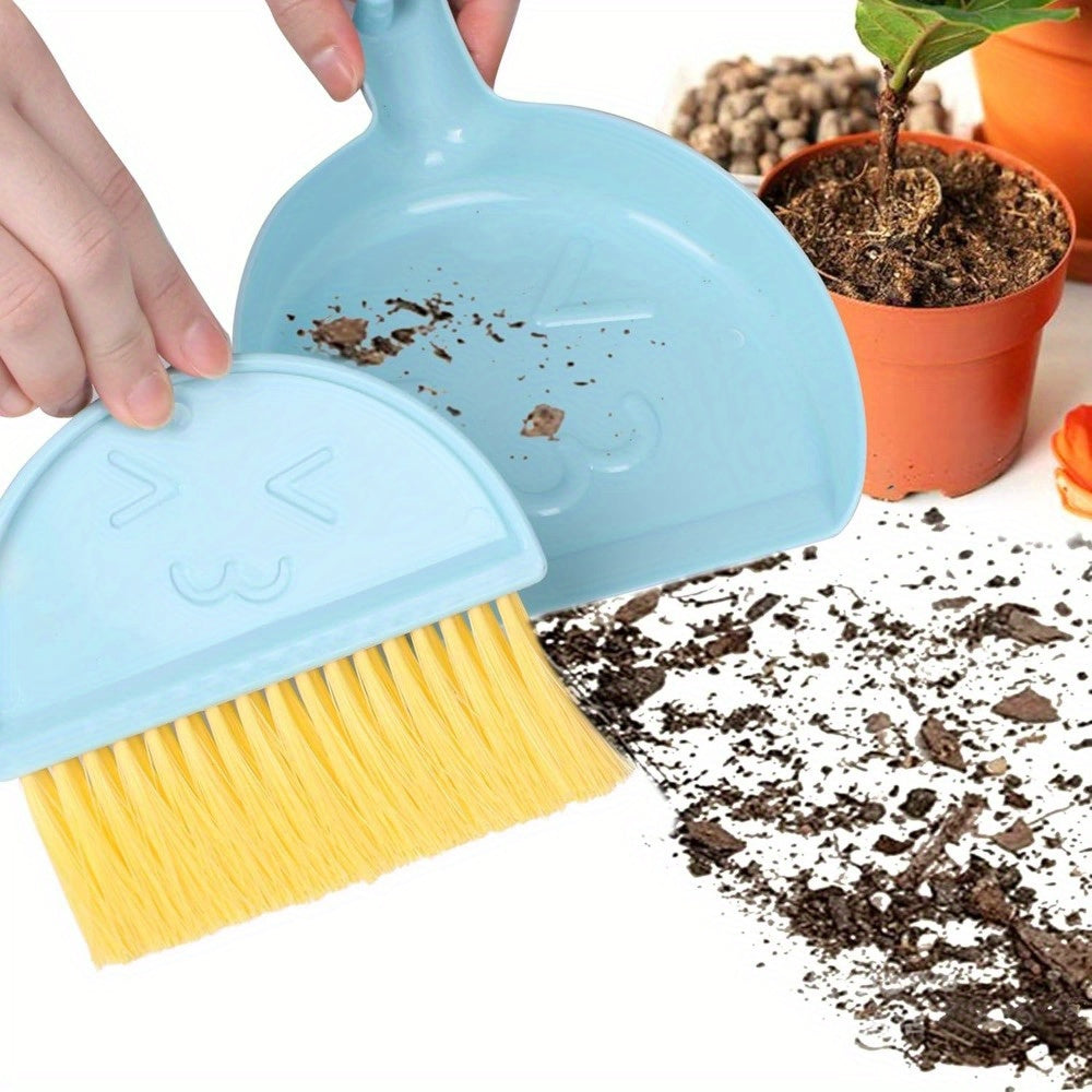 3-Pack Mini Handheld Broom and Dustpan Set with Brush - Durable Plastic Bristles, Hangable Design for Home, Car, Kitchen, Table, Sofa, Keyboard - Multi-Scene Cleaning Tools
