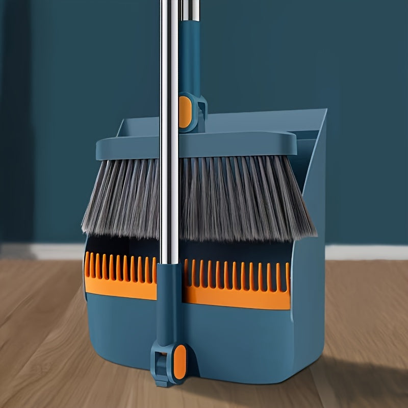 A Set of Household Broom And Dustpan, Long-Handled Floor Cleaning Broom And Dustpan Set, Rotatable Broom And Dustpan with Comb, Used to Remove Dust And Garbage, Suitable for Home, Kitchen, Room, Office, Cleaning Supplies, Cleaning Tools, Back-To-School