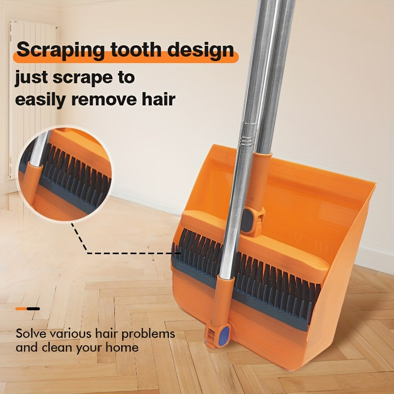 Household Broom Set, Long Handled Floor Cleaning Broom Dustpan Set, Rotatable Broom And Dustpan with Comb, Used for Removing Dust And Garbage, Suitable for Homes, Kitchens, Rooms, Offices, Cleaning Tools, And Back to School Supplies