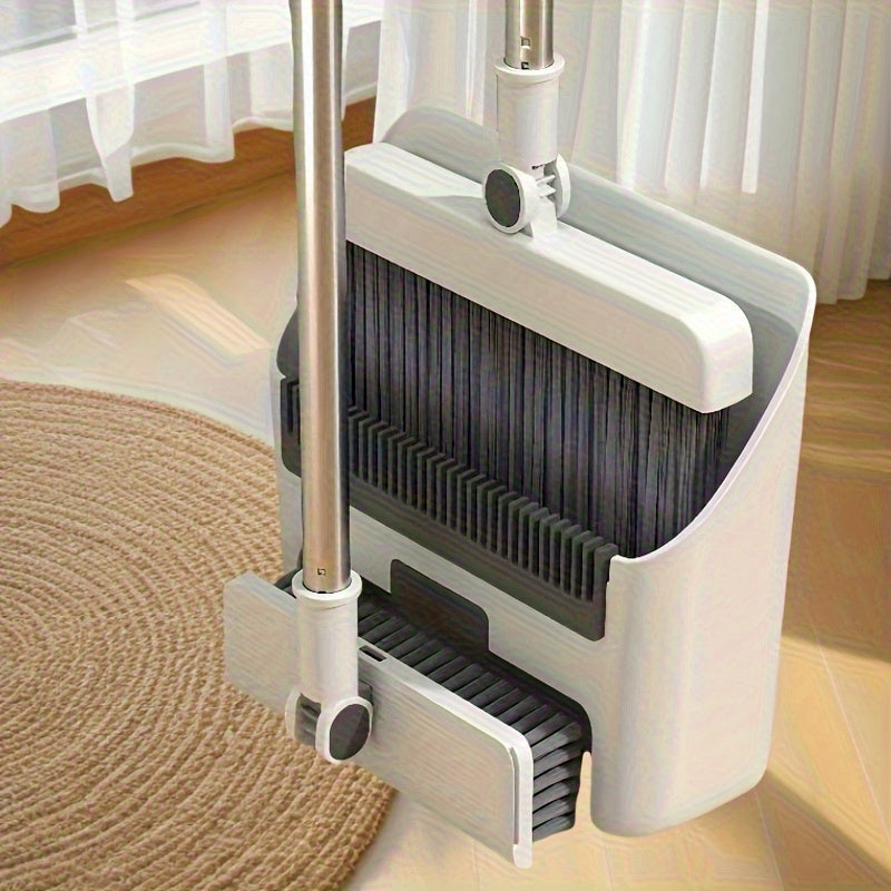 [3-in-1 Cleaning Set]Foldable Broom and Dustpan Combination- Multi-functional Multi-surface Cleaning Tool- Durable Plastic Material, Suitable for Home and Dormitory