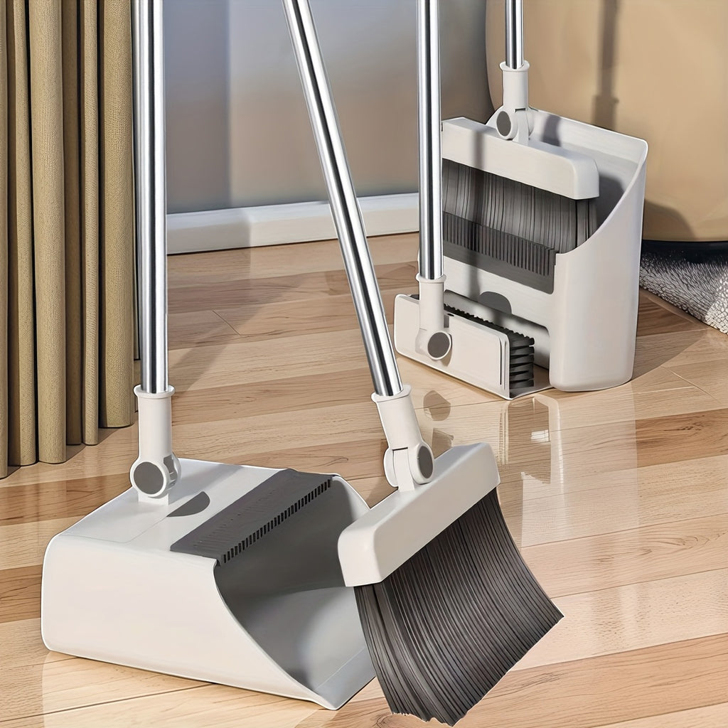[3 In 1 Broom Mop] 3 In 1 Foldable Broom With Dustpan Combo Set&Floor Brush | Household Cleaning Tool Set, Outdoor Broom, Efficient Cleaning, Flexible Design, Quick Dust Removal, Dorm Room Essentials, Good Helper For Home And Office Cleaning 2025