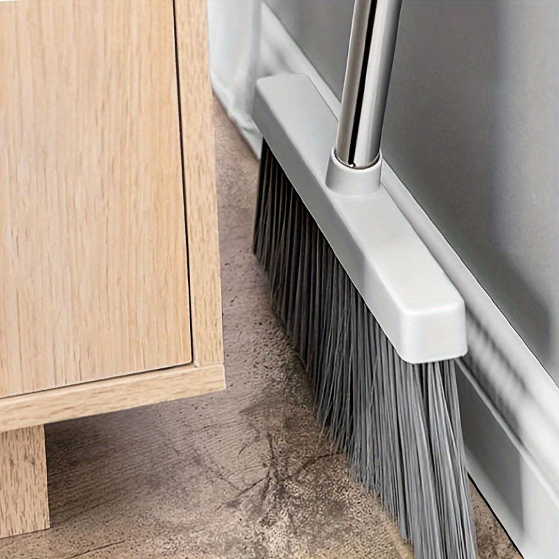Sturdy indoor broom and dustpan set with collapsible stainless steel handle - Soft bristles for hard floors - for home, kitchen, room, office living room essential cleaning products, practical sweeping kit