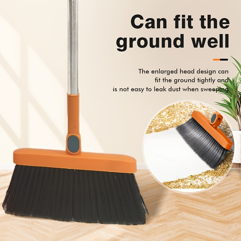 Household Broom Set, Long Handled Floor Cleaning Broom Dustpan Set, Rotatable Broom And Dustpan with Comb, Used for Removing Dust And Garbage, Suitable for Homes, Kitchens, Rooms, Offices, Cleaning Tools, And Back to School Supplies