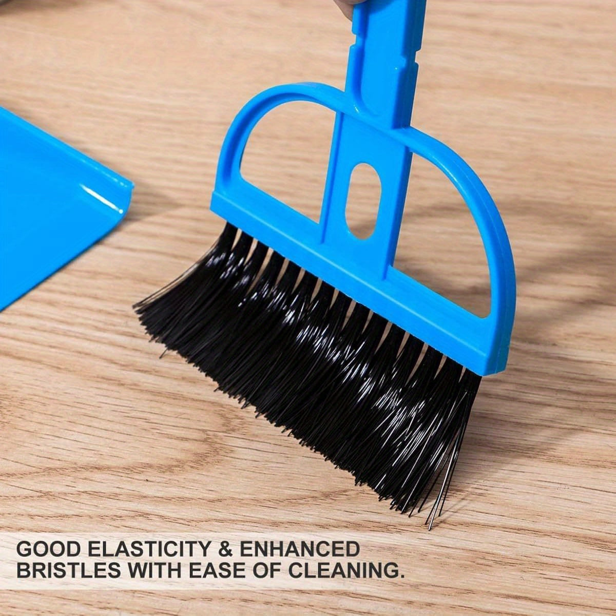 Mini Dustpan and Broom Set - Portable Plastic Brush with Stainless Steel Bristles, Ideal for Desk, Home, Kitchen, Cage Cleaning of Small Animals like Guinea Pigs, Rabbits, Hamsters - Blue, Pet Grooming Essentials|Compact Design|Durable Plastic, Pet