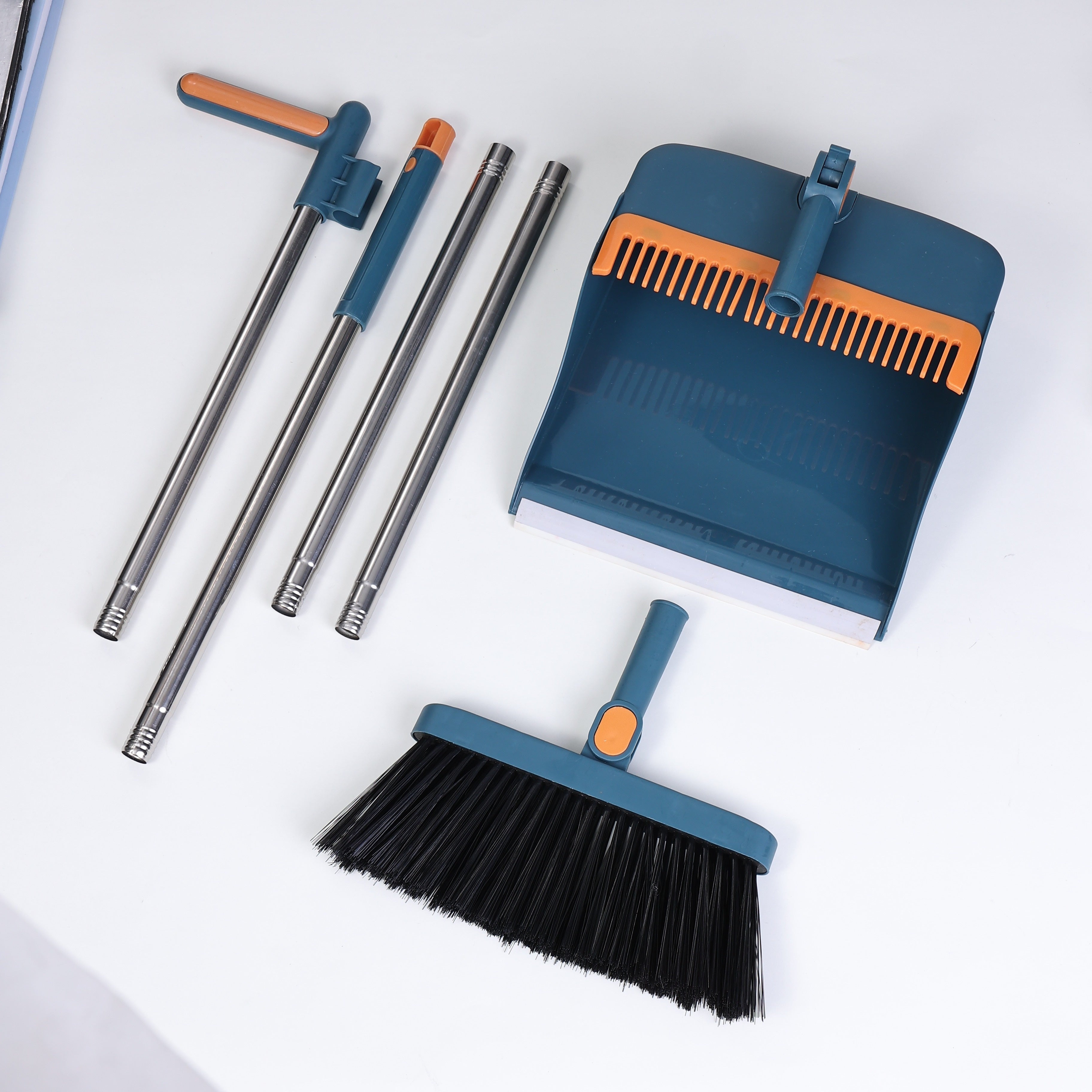 Thickened Multifunctional Broom and Dustpan Set, New Upgraded Version 48.8 Inches/37.9 Inches Non-Stick Extension Broom Magic for Easy Sweeping, Suitable for Offices, Homes, Kitchens, and Lobbies, Living Room, Bedroom, Outdoor, Hard Floor Surface