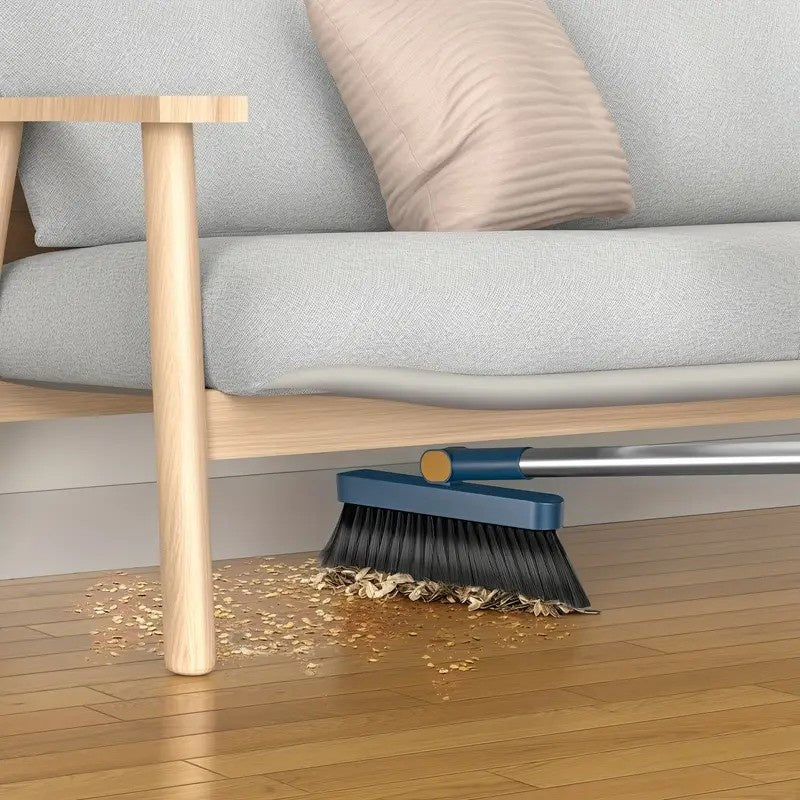 2-in-1 Broom and Dustpan Set with Garbage Bags - Heavy-Duty Sweeping & Dusting Combo, Long Handle for Hard Floors, Pet Hair Removal, Space-Saving Design - Ideal for Home, Office, Dorm, Bathroom, Kitchen - Cleaning Gadgets, Dorm Essentials, Sleek Combo,