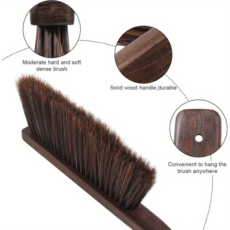 Heavy-Duty Large 17-Inch Metal Dust Pan and Brush Set with Ergonomic Rubber-Coated Handle & Sturdy Broom Head - Large Rectangular Pan with Rounded Edges for Carpet, Hardwood, Tile, Vinyl Floors - Indoor/Outdoor Use for Home, Patio, Car, Pet Hair Removal -