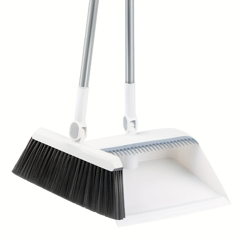 2pcs Set Of Brand New 3-in-1 Rotatable And Foldable Magnetic Suction Broom Dustpan Sweeping Set, Enlarged And Thickened Household Broom, Living Room, Bedroom Pet Hair Cleaning Broom, Non Stick Soft Hair Blue/orange/white Broom