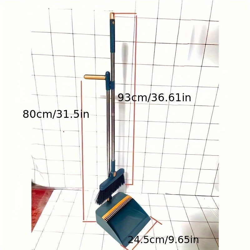 Thickened Multifunctional Broom and Dustpan Set, New Upgraded Version 48.8 Inches/37.9 Inches Non-Stick Extension Broom Magic for Easy Sweeping, Suitable for Offices, Homes, Kitchens, and Lobbies, Living Room, Bedroom, Outdoor, Hard Floor Surface