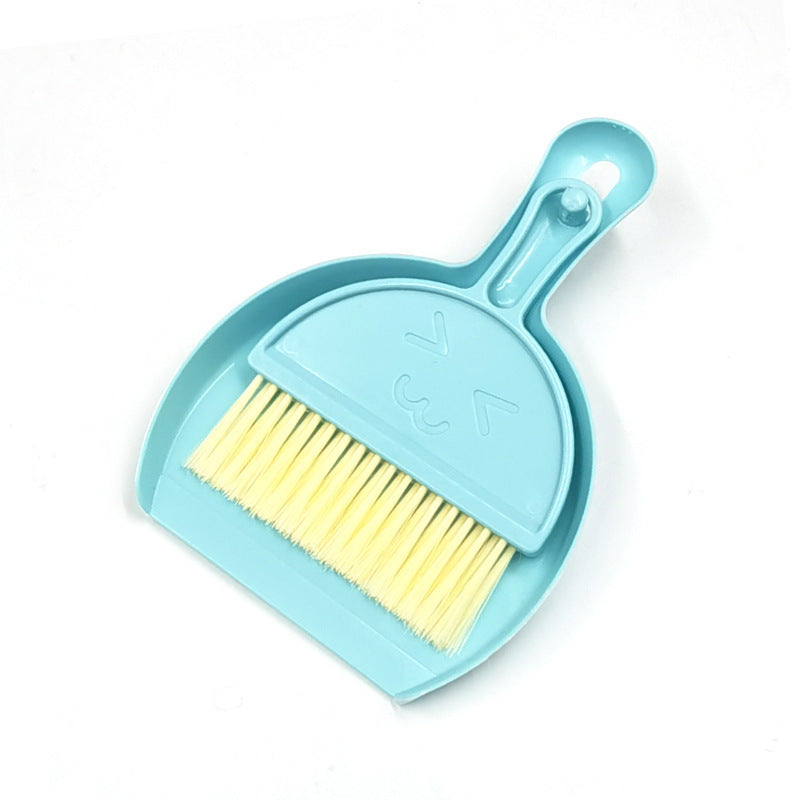 3pcs, mixed color, smiling face desktop broom, cleaning tool handheld broom, keyboard cleaning brush, small broom set with dustpan, computer clutter brush, suitable for table and desktop cleaning