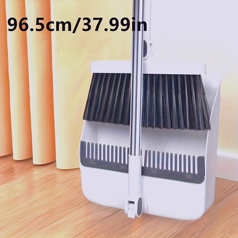A Set of Household Broom And Dustpan, Long-Handled Floor Cleaning Broom And Dustpan Set, Rotatable Broom And Dustpan with Comb, Used to Remove Dust And Garbage, Suitable for Home, Kitchen, Room, Office, Cleaning Supplies, Cleaning Tools, Back-To-School