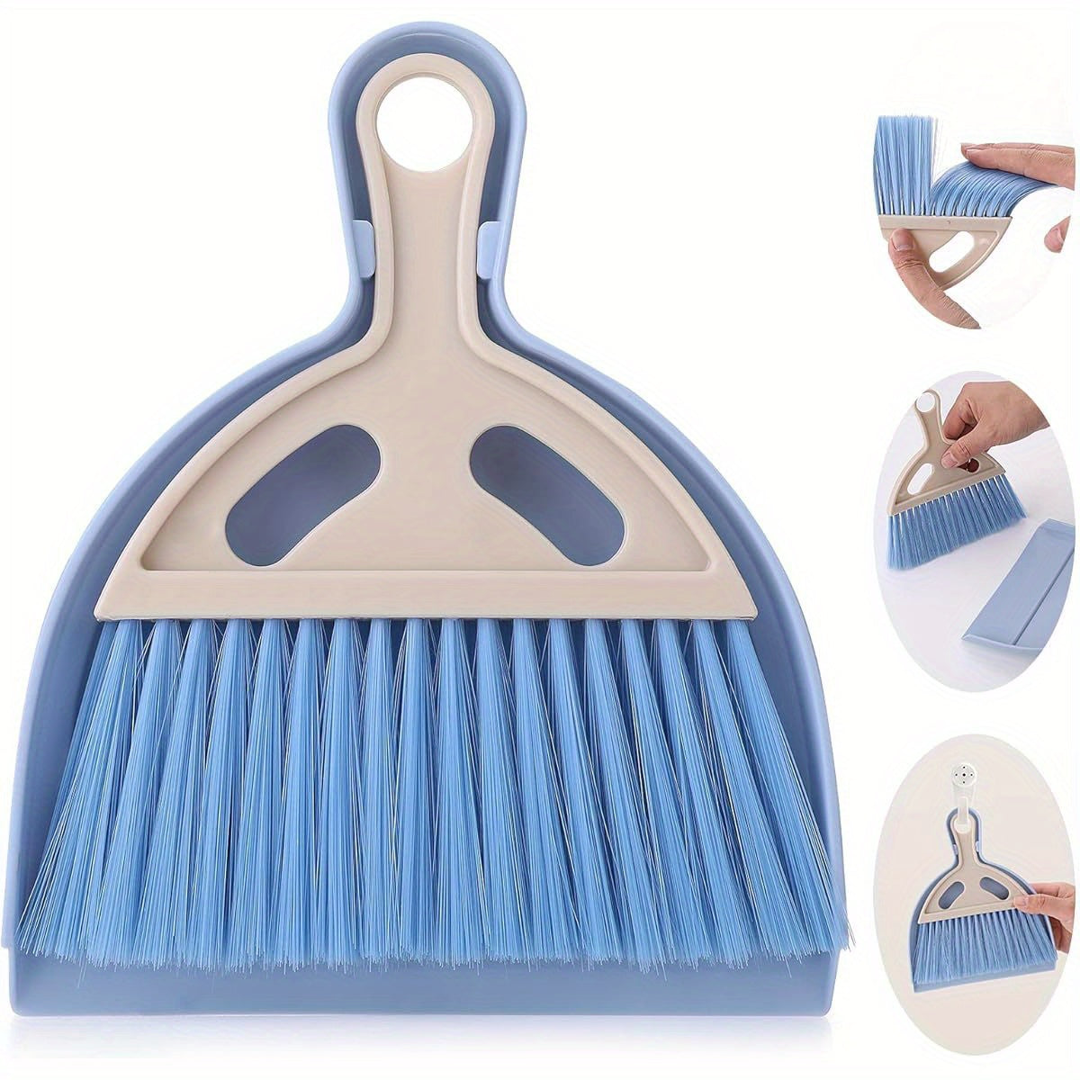 Compact Blue Mini Broom and Dustpan Set with Soft Bristles - Portable Tabletop Cleaning Kit for Kitchen, Bathroom, Living Room, and Bedroom - Ideal for Crumb Sweeping and Dust Removal, Kitchen Cleaning Essentials|Compact Cleaning Kit|Durable Cleaning