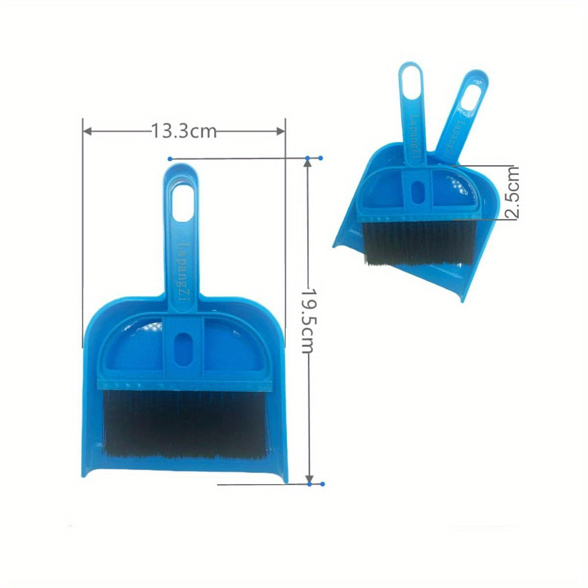 Mini Dustpan and Broom Set - Portable Plastic Brush with Stainless Steel Bristles, Ideal for Desk, Home, Kitchen, Cage Cleaning of Small Animals like Guinea Pigs, Rabbits, Hamsters - Blue, Pet Grooming Essentials|Compact Design|Durable Plastic, Pet