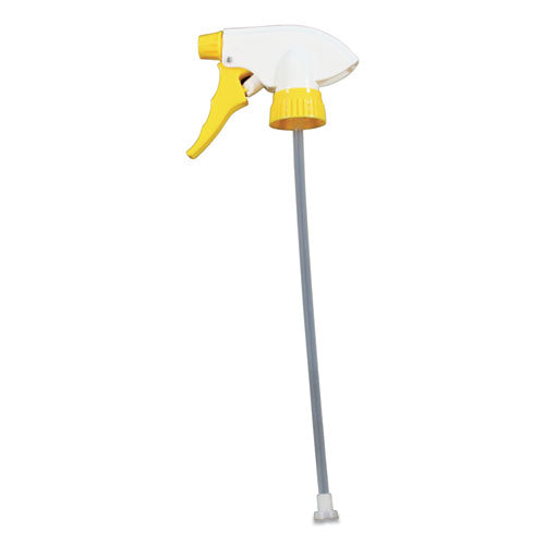 Impact Chemical Resistant Trigger Sprayers, 9.88" Tube, Fits 32 Oz Bottles, Yellow-white, 24-carton