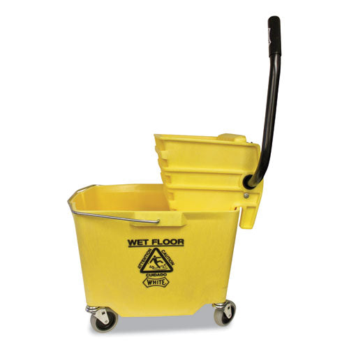 Impact Side-press Squeeze Wringer-plastic Bucket Combo, 12 To 32 Oz, Yellow