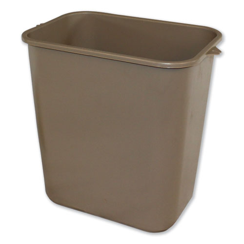 Impact Soft-sided Wastebasket, Rectangular, Polyethylene, 28 Qt, Beige
