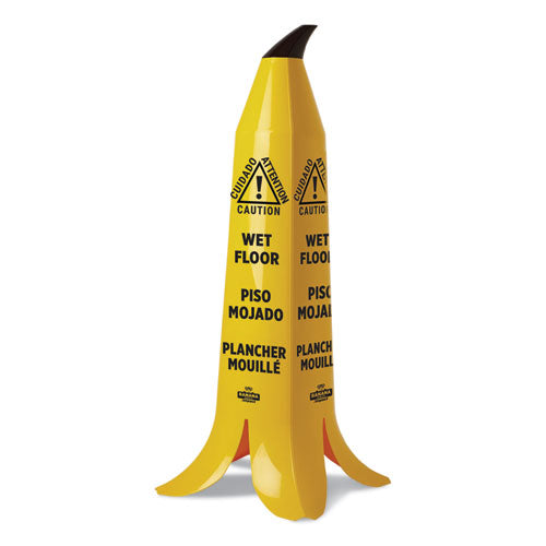 Impact Banana Wet Floor Cones, 14.25 X 14.25 X 36.75, Yellow-brown-black