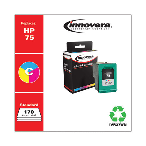 Remanufactured Tri-color Ink, Replacement For Hp 75 (cb337wn), 170 Page-yield