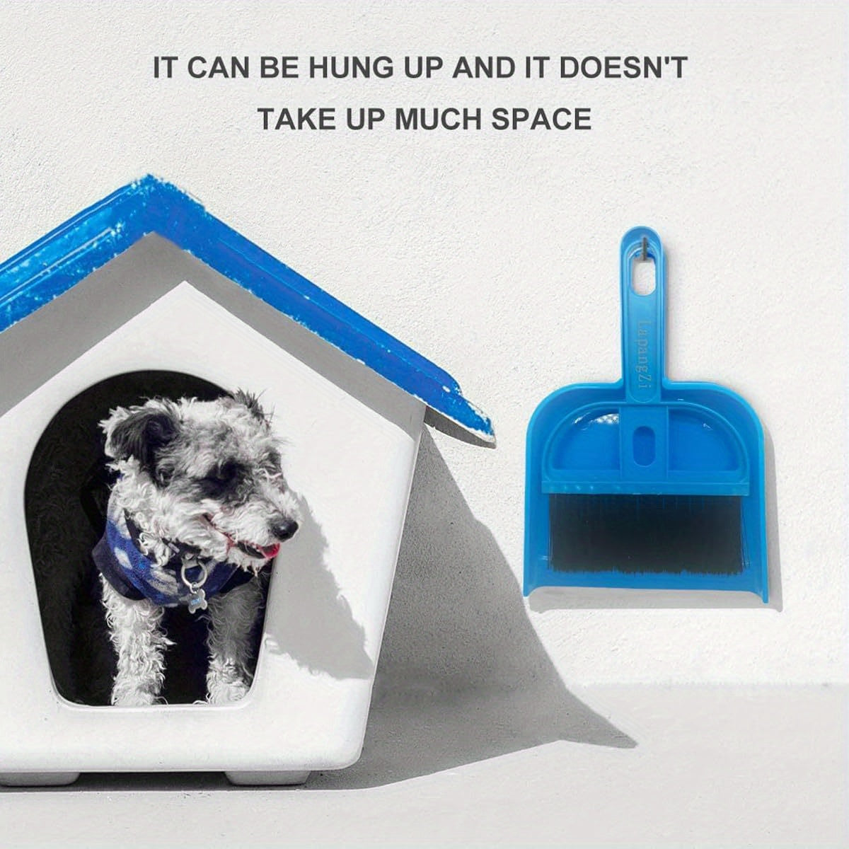 Mini Dustpan and Broom Set - Portable Plastic Brush with Stainless Steel Bristles, Ideal for Desk, Home, Kitchen, Cage Cleaning of Small Animals like Guinea Pigs, Rabbits, Hamsters - Blue, Pet Grooming Essentials|Compact Design|Durable Plastic, Pet