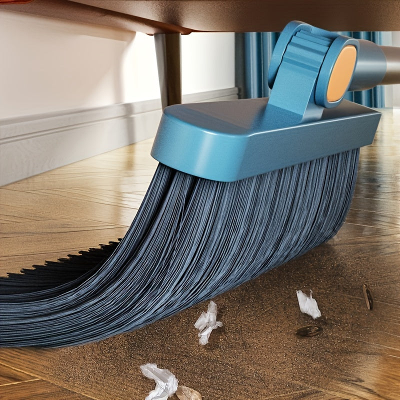 1set, Household Broom And Dustpan Set, Long Handle Floor Cleaning Broom Dustpan Set, Rotatable Broom And Dustpan with Comb Tooth, to Remove Dust And Garbage, for Home, Kitchen, Room, Office, Cleaning Supplies