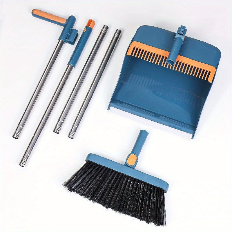 Thickened Multifunctional Broom and Dustpan Set, New Upgraded Version 48.8 Inches/37.9 Inches Non-Stick Extension Broom Magic for Easy Sweeping, Suitable for Offices, Homes, Kitchens, and Lobbies, Living Room, Bedroom, Outdoor, Hard Floor Surface
