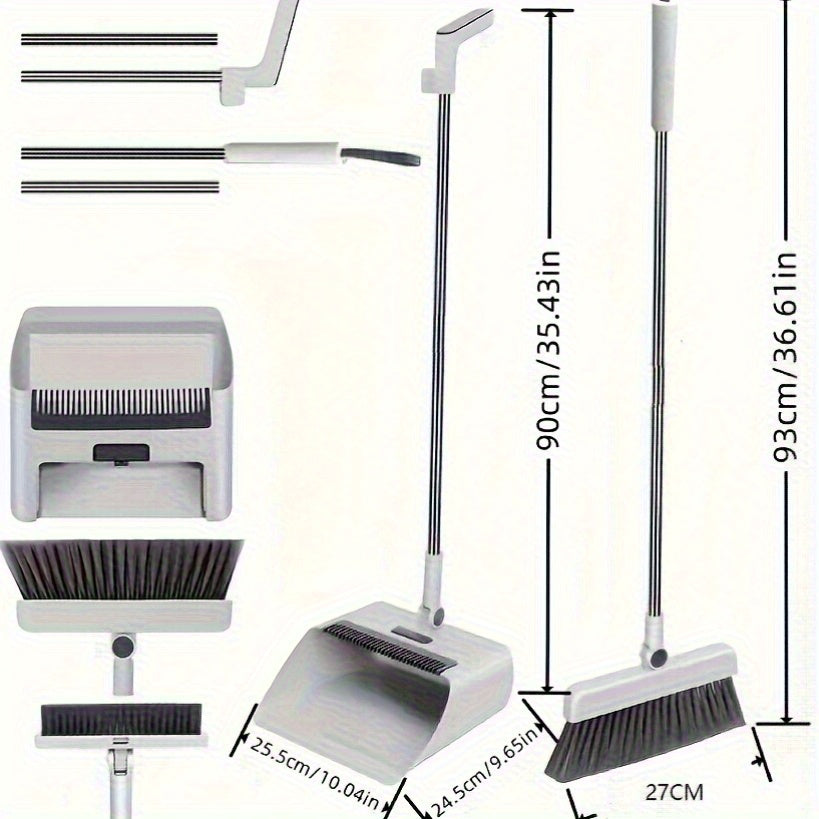3-in-1 Home Cleaning Set: Soft Bristle Broom, Dustpan, and Brush Combo--Non-Stick Hair, Ideal for Home, Office, School, and Dorm--Perfect Christmas Gift, Cleaning Brush
