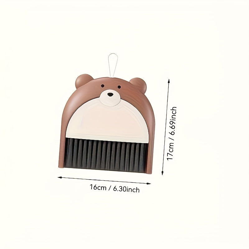 Office Desktop Mini Broom and Dustpan Set, Compact Cleaning Tool, Suitable for Office Desk, Window Sill, Keyboard Cleaning and Home Kitchen, Available in Gray, Brown, and Yellow