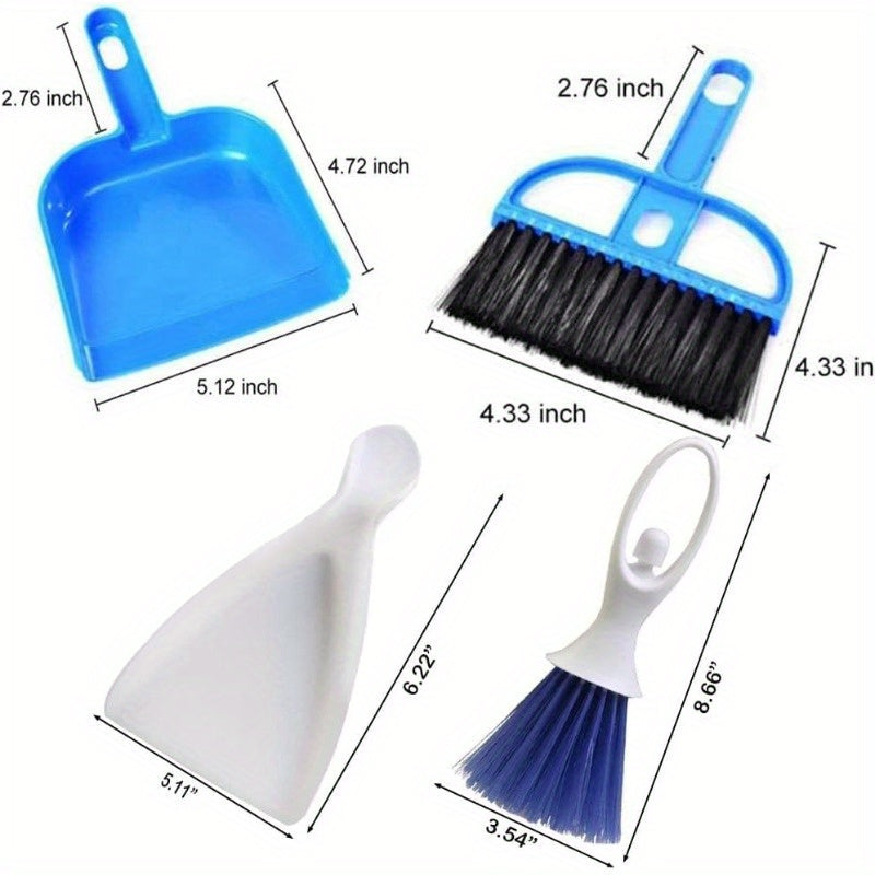 2 Pack Mini Dustpan and Brush Set with Ergonomic Handle & Locking Mechanism - Heavy-Duty BPA-Free Plastic, Compact Pet Cage Cleaner with Hanging Storage for Small Animals - Ideal for Guinea Pigs, Cats, Hamsters, Chinchillas, Rabbits, Reptiles -