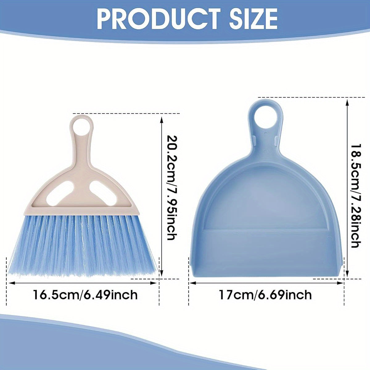 Compact Blue Mini Broom and Dustpan Set with Soft Bristles - Portable Tabletop Cleaning Kit for Kitchen, Bathroom, Living Room, and Bedroom - Ideal for Crumb Sweeping and Dust Removal, Kitchen Cleaning Essentials|Compact Cleaning Kit|Durable Cleaning