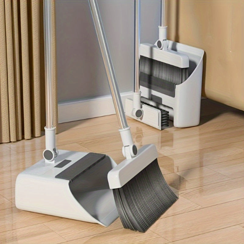 [3-in-1 Cleaning Set]Foldable Broom and Dustpan Combination- Multi-functional Multi-surface Cleaning Tool- Durable Plastic Material, Suitable for Home and Dormitory