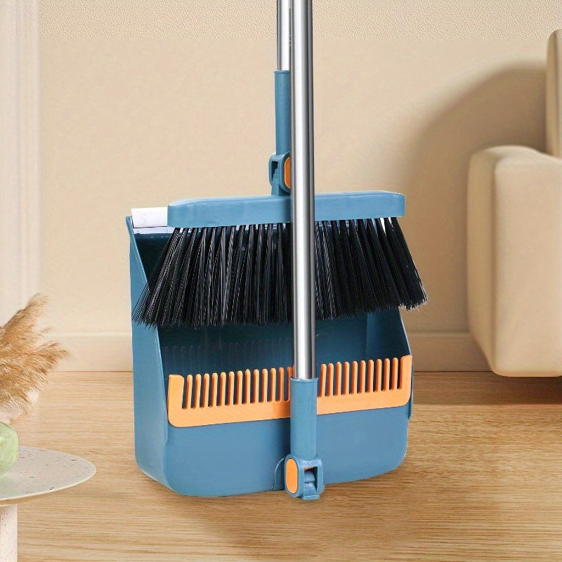 Thickened Multifunctional Broom and Dustpan Set, New Upgraded Version 48.8 Inches/37.9 Inches Non-Stick Extension Broom Magic for Easy Sweeping, Suitable for Offices, Homes, Kitchens, and Lobbies, Living Room, Bedroom, Outdoor, Hard Floor Surface