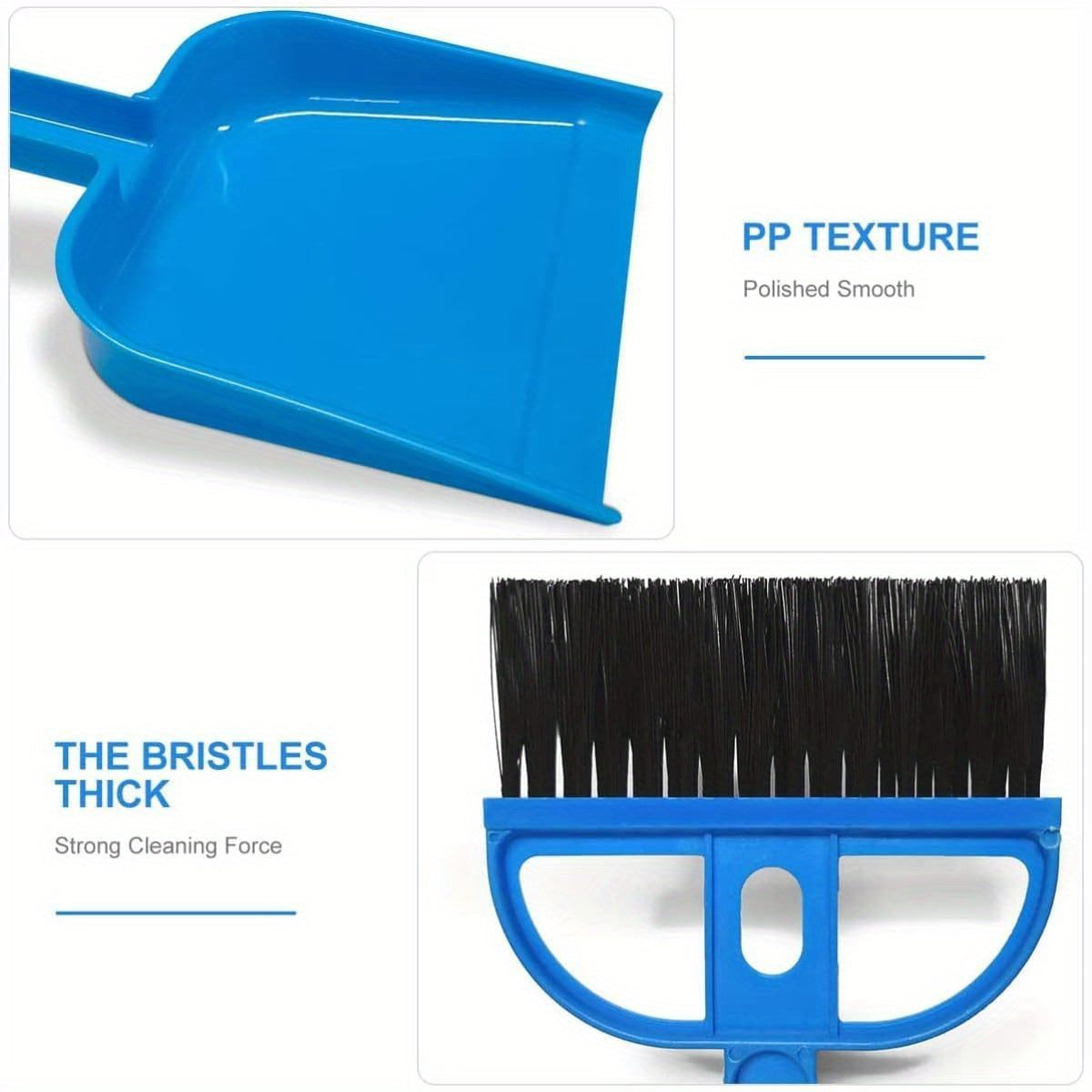 Mini Dustpan and Broom Set - Portable Plastic Brush with Stainless Steel Bristles, Ideal for Desk, Home, Kitchen, Cage Cleaning of Small Animals like Guinea Pigs, Rabbits, Hamsters - Blue, Pet Grooming Essentials|Compact Design|Durable Plastic, Pet