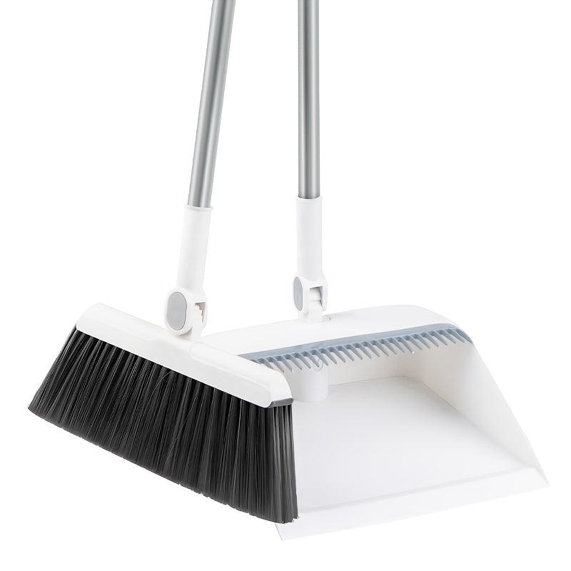 2pcs Set Of Brand New 3-in-1 Rotatable And Foldable Magnetic Suction Broom Dustpan Sweeping Set, Enlarged And Thickened Household Broom, Living Room, Bedroom Pet Hair Cleaning Broom, Non Stick Soft Hair Blue/orange/white Broom